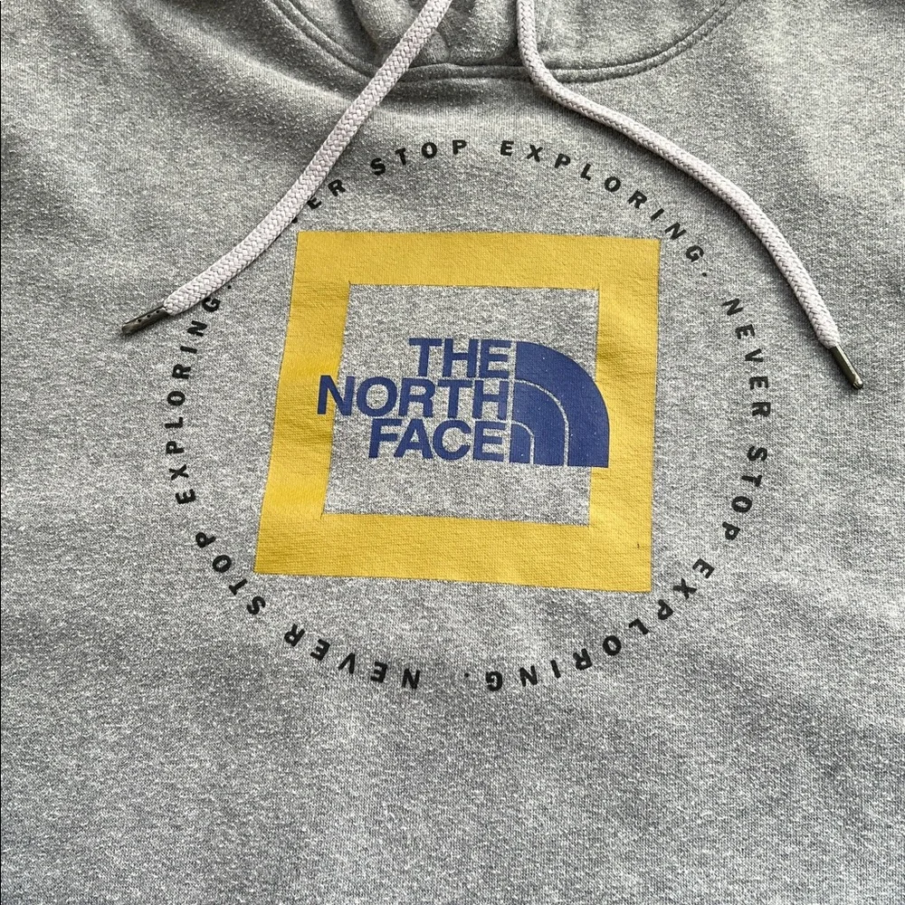The North Face Front Graphic Never Stop Exploring Logo Hoodie Grey Men's XL